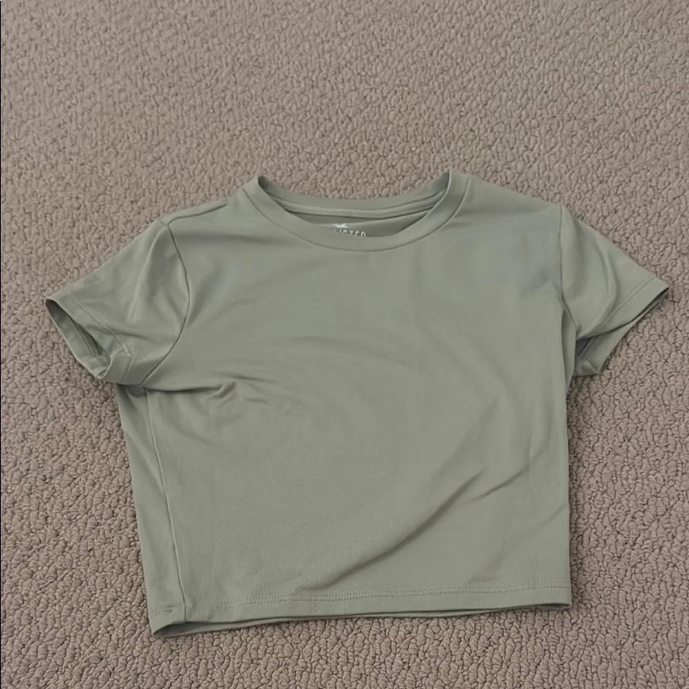 Hollister Green Fitted Crop T-Shirt